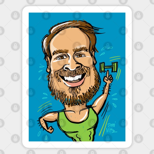 caricature portrait - bearded man Sticker by Dani Vittz